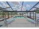 Inviting pool area under a screened enclosure with comfortable seating for relaxation at 1224 W Del Webb Blvd, Sun City Center, FL 33573