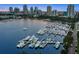 Breathtaking aerial view of the marina with boats docked, set against the city skyline at 146 26Th Ne Ave, St Petersburg, FL 33704