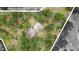 Stunning aerial perspective of the property, highlighting its wooded lot, private driveway, and spacious layout at 16608 Livingston Ave, Lutz, FL 33559