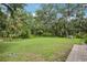 Expansive, well-maintained backyard with lush green grass and mature trees, creating a serene and private outdoor space at 1803 143Rd E Ct, Bradenton, FL 34212