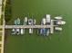 Aerial view of the deep water boat docks, convenient for boat owners in the Town Shores community at 2960 59Th S St # 303, Gulfport, FL 33707