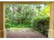 Serene backyard view with lush greenery and brick patio at 3415 Heards Ferry Dr, Tampa, FL 33618