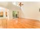 Spacious living room with high ceilings and natural light and sliding door to back yard at 3415 Heards Ferry Dr, Tampa, FL 33618