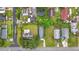 Birds eye view of the home, showing the property lines, backyard, and nearby street at 4339 58 N Ave, St Petersburg, FL 33714