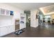 Well-equipped fitness center with water fountain and storage lockers at 450 Knights Run Ave # 1003, Tampa, FL 33602
