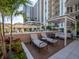A stylish outdoor lounge area for relaxing at 450 Knights Run Ave # 1003, Tampa, FL 33602