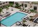 Relaxing pool area with lounge chairs and well kept landscape at 450 Knights Run Ave # 1003, Tampa, FL 33602