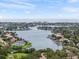 High aerial view overlooking the waterway, lined with luxurious homes and personal boat docks at 454 35Th Ne Ave, St Petersburg, FL 33704