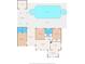 Floor plan showing layout of the home, backyard swimming pool, and covered patio at 4616 S Matanzas Ave, Tampa, FL 33611