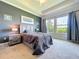 Serene bedroom showcasing a stylish bed, two bedside tables, and ample natural light at 6932 Old Benton Dr, Apollo Beach, FL 33572