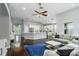 Bright living room offers hardwood floors, recessed lighting, and an open concept layout at 9608 Greenpointe Dr, Tampa, FL 33626