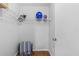 Clean storage closet with wire rack and additional storage space for organization at 10446 Baylor Dr, Spring Hill, FL 34608