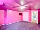 Pink bedroom with ceiling fan, TV, carpet flooring, and closet for ample storage at 1332 Osceola Hollow Rd, Odessa, FL 33556