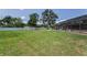 A large backyard with a pool, patio, and privacy fence, perfect for outdoor living and entertaining at 1899 Oak Park S Dr, Clearwater, FL 33764