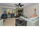 Comfortable living room features stylish furnishings, a fireplace, and serene outdoor views at 1899 Oak Park S Dr, Clearwater, FL 33764