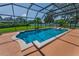 Relax in this pristine screened-in pool, featuring a clear blue hue and a serene backyard view at 1899 Oak Park S Dr, Clearwater, FL 33764