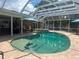 Backyard with a sparkling pool, screened enclosure, and patio area at 3235 Walnut Ne St, St Petersburg, FL 33704