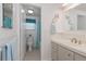 Bright bathroom features modern fixtures, ample lighting and a convenient layout at 3301 Alt 19 # 819, Palm Harbor, FL 34683