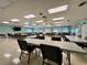 Spacious meeting room featuring tables, chairs, ceiling fans, recessed lights, and large windows at 3301 Alt 19 # 819, Palm Harbor, FL 34683