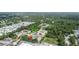 Wide aerial shot of complex and surrounding neighborhood near retail and commercial spaces at 4500 E Bay Dr # 106, Clearwater, FL 33764