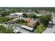 Scenic aerial showing the layout of the complex, parking, and green spaces at 4500 E Bay Dr # 106, Clearwater, FL 33764