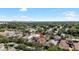 Aerial view of the residence, surrounded by mature trees and greenery, with city skyline visible in distance at 6113 Yeats Manor Dr, Tampa, FL 33616