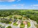 Beautiful aerial view highlighting the neighborhood's green spaces, landscaping, and quiet streets at 13523 Meadow Golf Ave, Hudson, FL 34669