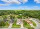 Aerial view showcasing the neighborhood's well-maintained homes and lush surroundings at 13523 Meadow Golf Ave, Hudson, FL 34669