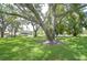 Expansive front yard featuring mature trees and green grass with other houses in background at 1655 S Highland Ave # B118, Clearwater, FL 33756