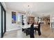 Dining room with marble table, modern light fixture, and city view at 199 Dali Blvd # 607, St Petersburg, FL 33701