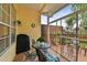 Cozy screened patio offering outdoor seating, potted plants, and a relaxing atmosphere at 3484 Primrose Way, Palm Harbor, FL 34683