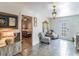 Cozy living room showcasing stylish furniture and a doorway leading to the bedroom at 6706 S Trask St, Tampa, FL 33616