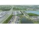 Aerial view of community, commercial and residential areas, and major roads provides a comprehensive overview at 9140 Hillcroft Dr, Riverview, FL 33578