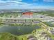 Aerial view of a community with lake and water front living at 9140 Hillcroft Dr, Riverview, FL 33578
