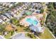 Aerial view showcasing the community's pool, park, and recreation areas at 9140 Hillcroft Dr, Riverview, FL 33578