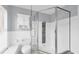 Bathroom featuring a glass shower, tiled walls, modern fixtures, and natural light at 10611 131St St, Largo, FL 33774