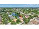 Community aerial featuring a scenic lake, mature trees, and home rooftops in a neighborhood at 10734 Banfield Dr, Riverview, FL 33579
