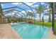 Screened-in pool area with turquoise water and lush landscaping at 11603 Heron Watch Pl, Riverview, FL 33569