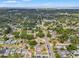 Expansive aerial view of a residential neighborhood with lush greenery and distant water views at 1419 30Th N Ave, St Petersburg, FL 33704