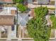Birds eye view of a single Gathering home with a large backyard and fenced in front yard at 1419 30Th N Ave, St Petersburg, FL 33704
