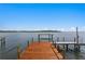 A wooden dock leads out to tranquil water, offering a serene waterfront experience on a clear and sunny day at 2279 Mermaid Ne Pt, St Petersburg, FL 33703