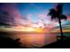 Scenic sunset view over the water with silhouetted palm tree, ideal for relaxation at 2279 Mermaid Ne Pt, St Petersburg, FL 33703