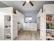 bedroom featuring white bunk beds with storage and drawers at 670 42Nd Ne Ave, St Petersburg, FL 33703