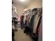 Spacious walk-in closet with extensive storage solutions, shelves, and organized clothing racks at 701 Mirror Lake N Dr # 103, St Petersburg, FL 33701