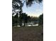 Backyard view with pond featuring palm trees, and verdant foliage at 701 S Madison Ave # 410, Clearwater, FL 33756