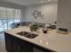 Modern kitchen featuring a large island with a sink and faucet, complemented by stainless steel appliances at 10573 Oakside Dr, Palmetto, FL 34221