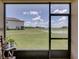 Screened-in porch offering scenic views of the expansive backyard and pond at 11287 Cay Spruce Way, San Antonio, FL 33576