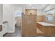 Bathroom featuring a separate shower, soaking tub, and access to the toilet and vanity area at 11320 Partridge Dr, Tampa, FL 33625