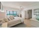 Comfortable bedroom with beautiful ocean views and stylish furniture at 15000 Gulf Blvd # 901, Madeira Beach, FL 33708