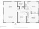 Floor plan showcasing the layout of a three bedroom house with living room, kitchen, and two bathrooms at 2018 Windsor Way, Tampa, FL 33619